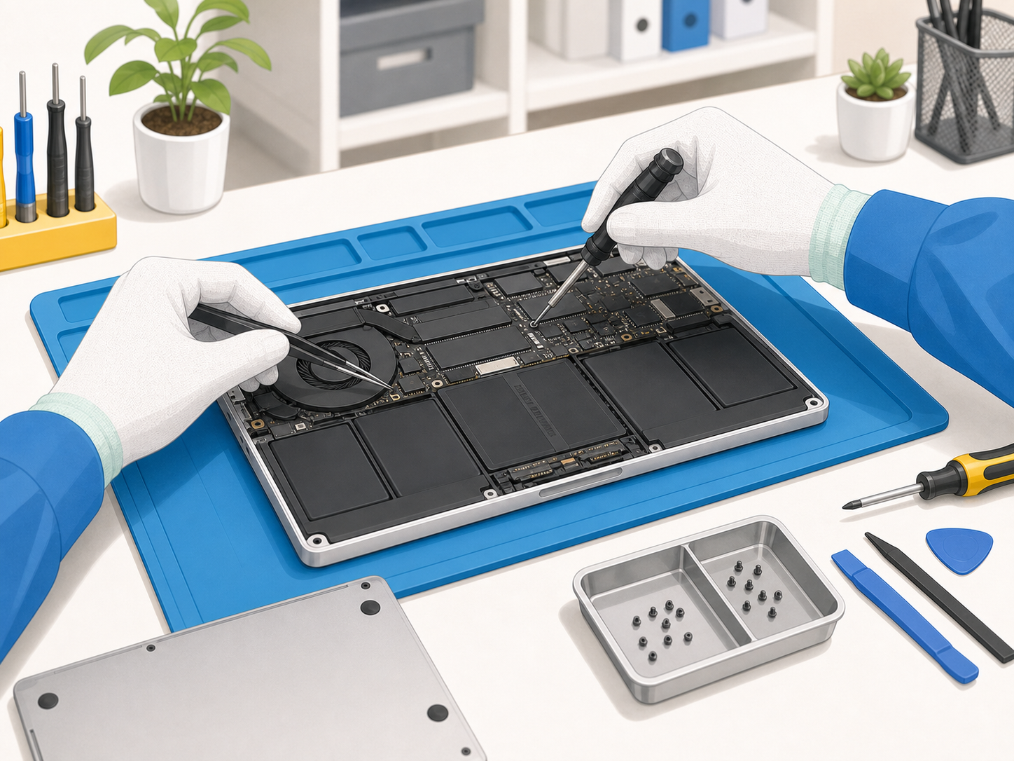 Macbook修理のイラスト